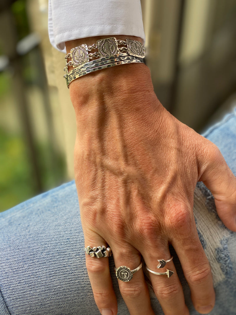 ② Mexique : Magnifique bracelet en argent massif — Bijoux anciens — 2ememain